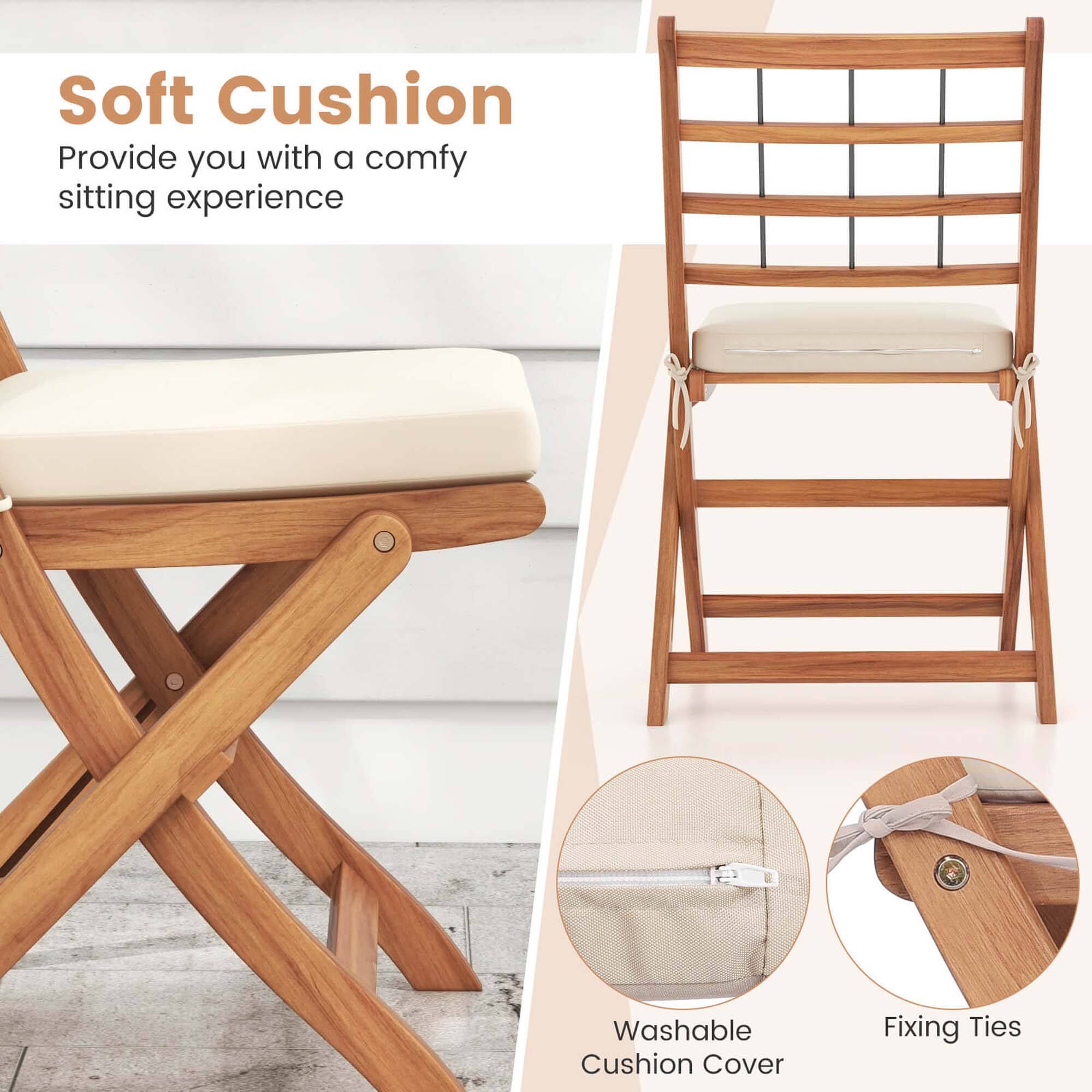 Soft Cushion  
Provide you with a comfy sitting experience

Washable Cushion Cover

Fixing Ties