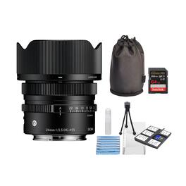 Sigma - 24mm F3.5 DG Black Contemporary Lens for Sony E Mount and Accessories