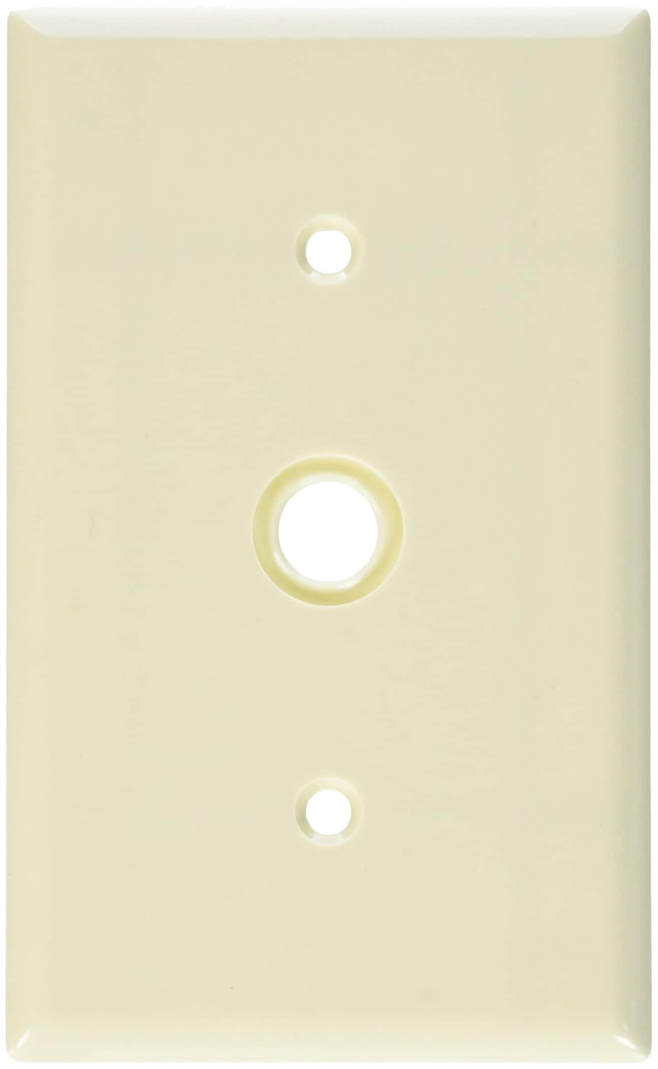 Leviton - 1 gang Plastic Cable/Telco Wall Plate 1 pk - Ivory