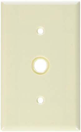 Leviton - 1 gang Plastic Cable/Telco Wall Plate 1 pk - Ivory