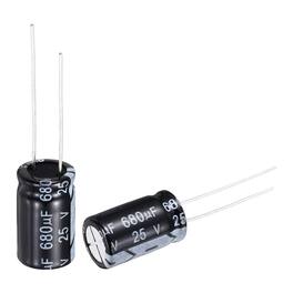 Unique Bargains - 680uF 25V 10x17mm Electrolytic Capacitor, Radial Leads Aluminum, 50pcs, 105C High Temp for TVs, LCD Monitor, VCD - Black