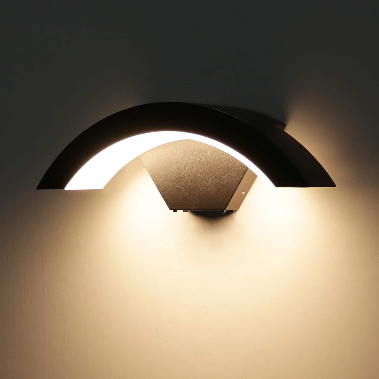 Auledio - arc-shaped Wall Lamp-Regular Style-24W Warm White Light Bubble Bag Boxed - black