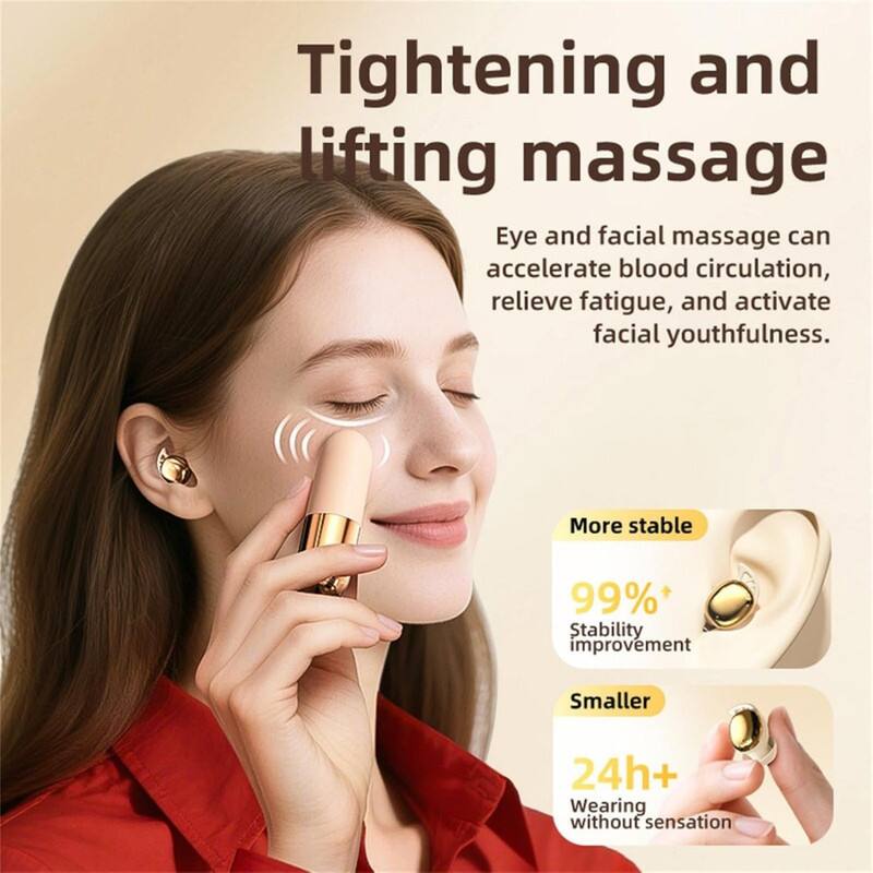 Tightening and lifting massage

Eye and facial massage can accelerate blood circulation, relieve fatigue, and activate facial youthfulness.

More stable  
99%* Stability improvement

Smaller  
24h+ Wearing without sensation