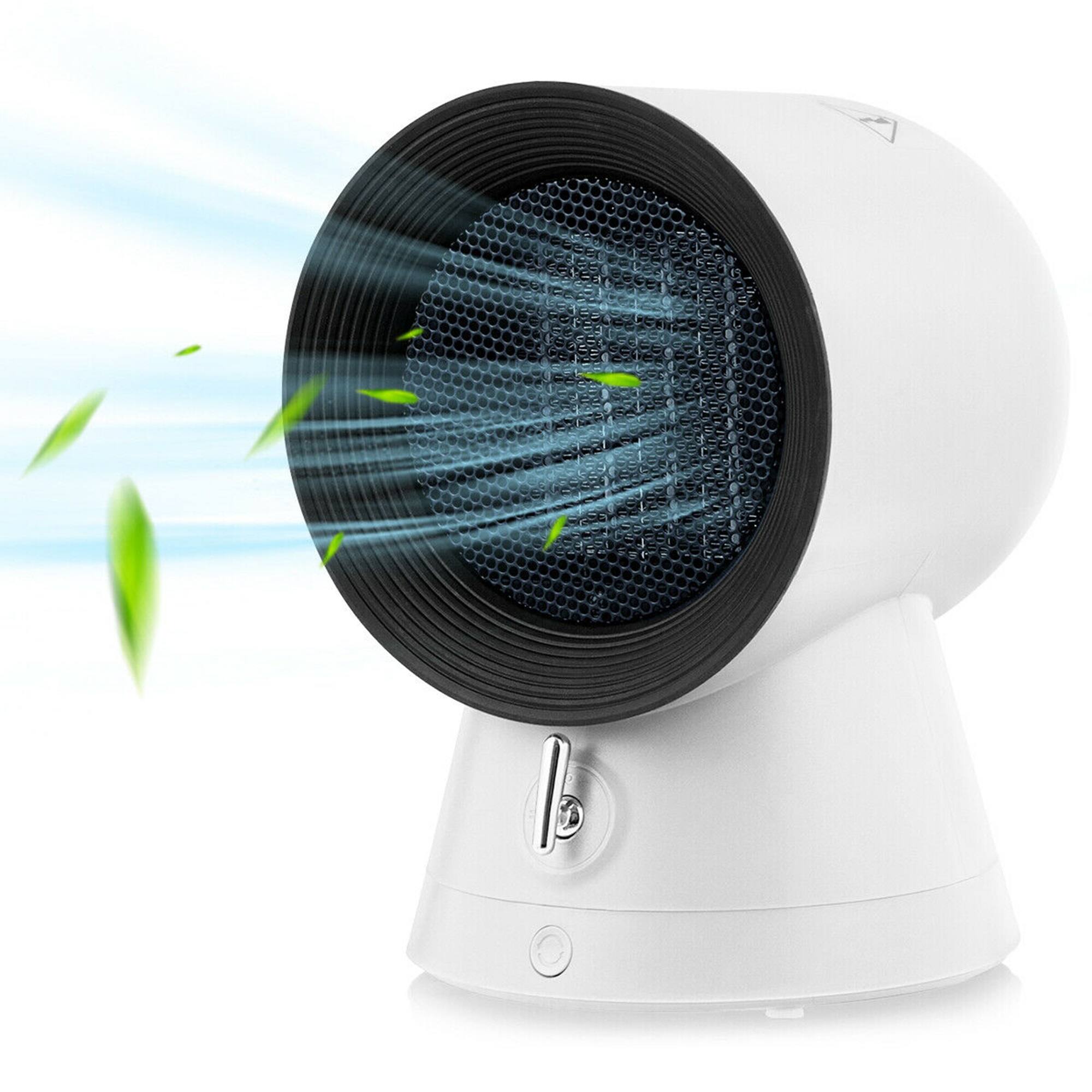 Front. Gymax - Gymax 1500W Portable PTC Ceramic Space Heater Mini Electric Desktop Heating Fan White - White.