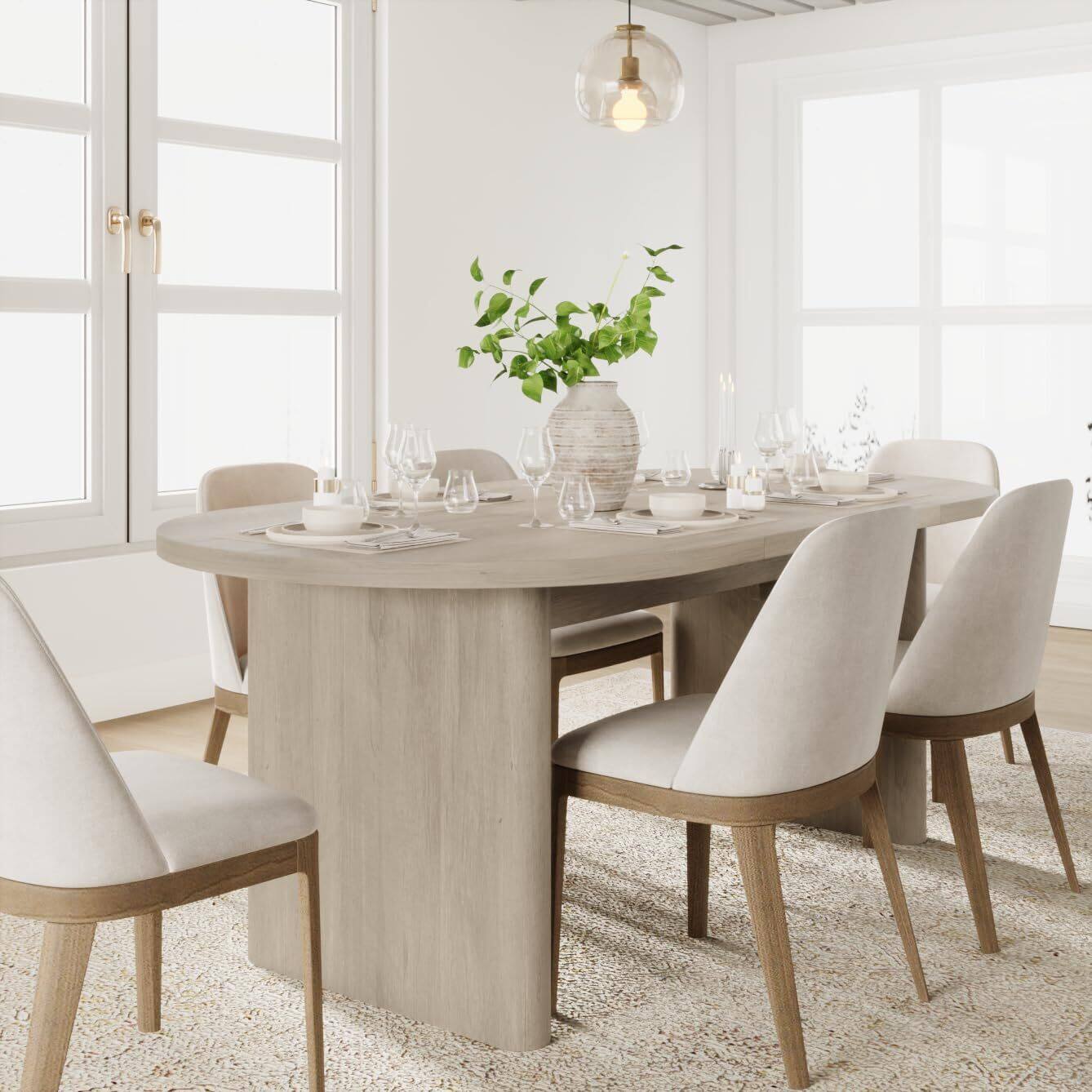 Front. Acekool - Kitchen Table 70 Oval Dining Table for 6 to 8 People Long Large Kitchen Table for Dining Room, Home Office, Living Room - Multiple colors.