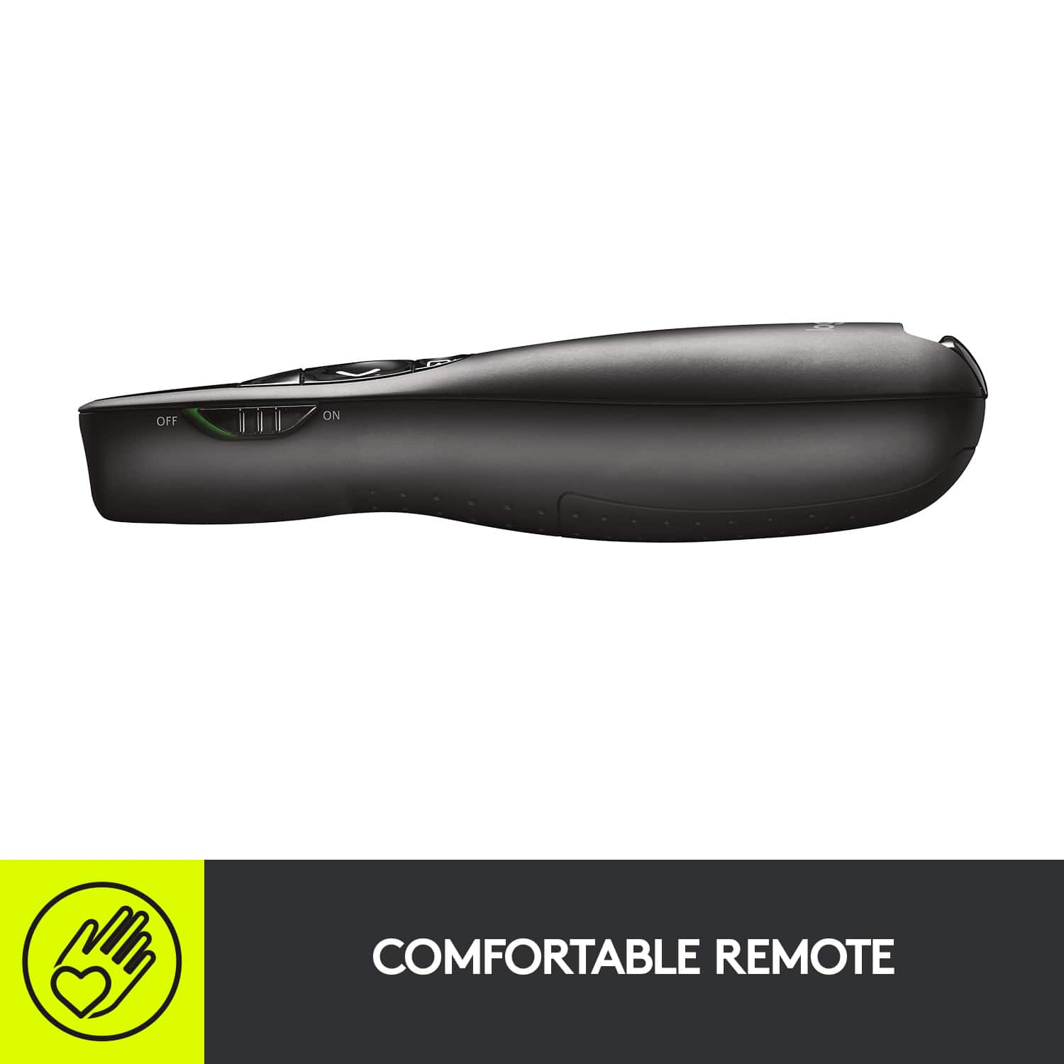 The text on the image reads "Comfortable Remote."