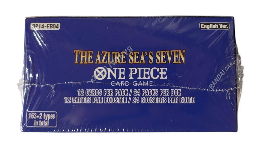 OP14-EB04 English Ver. THE AZURE SEA'S SEVEN ONE PIECE CARD GAME 12 CARDS PER PACK / 24 PACKS PER BOX 12 CARTES PAR BOOSTER / 24 BOOSTERS PAR BOITE CARO BANDAI 163+2 types in total