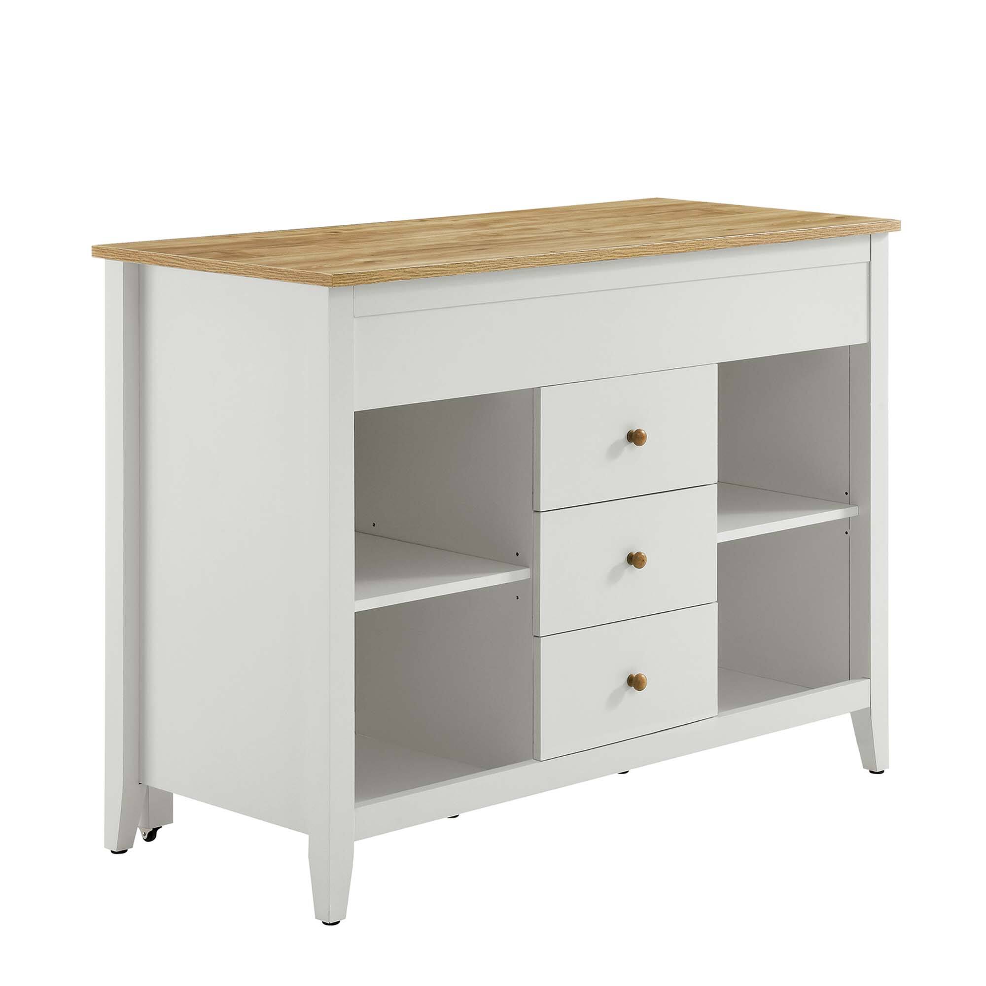Angle. Modway - Farmstead Kitchen Island by Modway - Oak White.