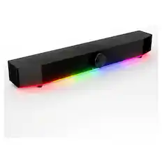 Front. Dazzed Corner - RGB Computer Speakers for Desktop - Black.