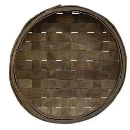 BreeBe - Rustic Round Tobacco Tray Basket - Brown