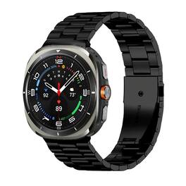 StrapsCo - Classic Evening Bracelet Stainless Steel Watch Band Strap For Samsung Galaxy Watch 8 - Black
