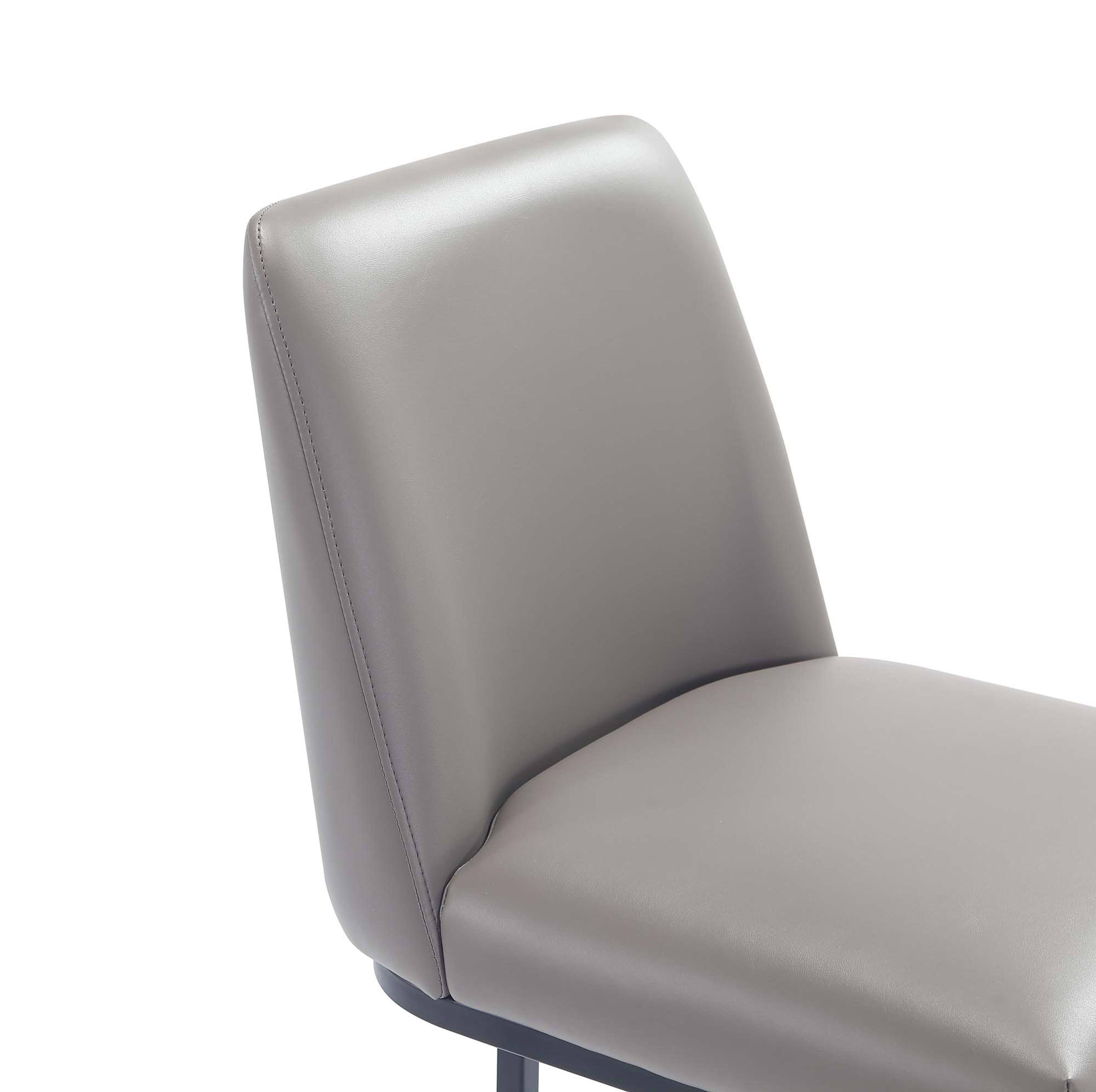 Alt View 1. Manhattan Comfort - Serena Modern Metal Upholstered Barstool - Set of 3 - Taupe.