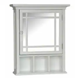 Front. SlickBlue - Bathroom Wall-Mounted Medicine Cabinet with Mirror for Organization - White.