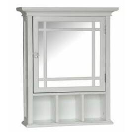 Front. SlickBlue - Bathroom Wall-Mounted Medicine Cabinet with Mirror for Organization - White.