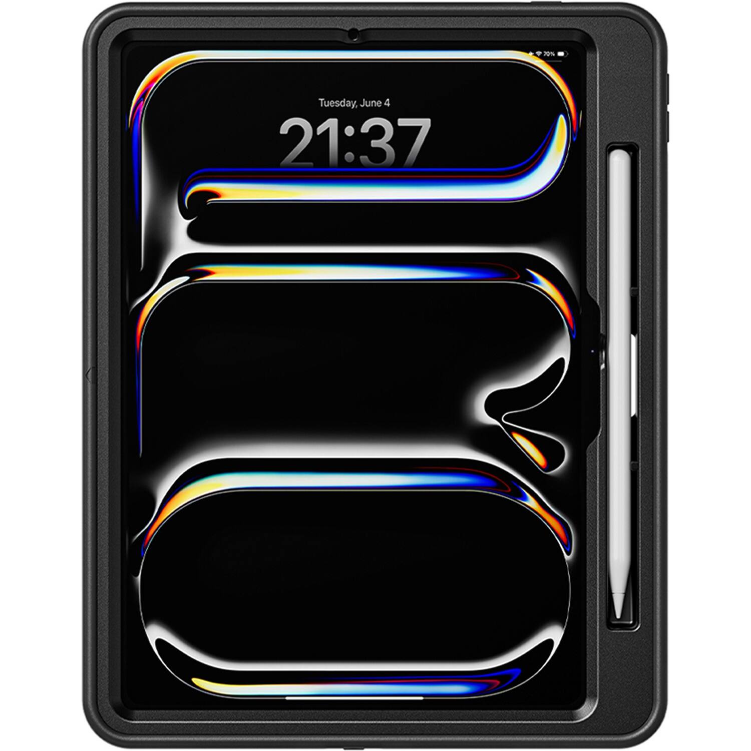 The text on the image reads: "20% Tuesday, June 4 21:37".