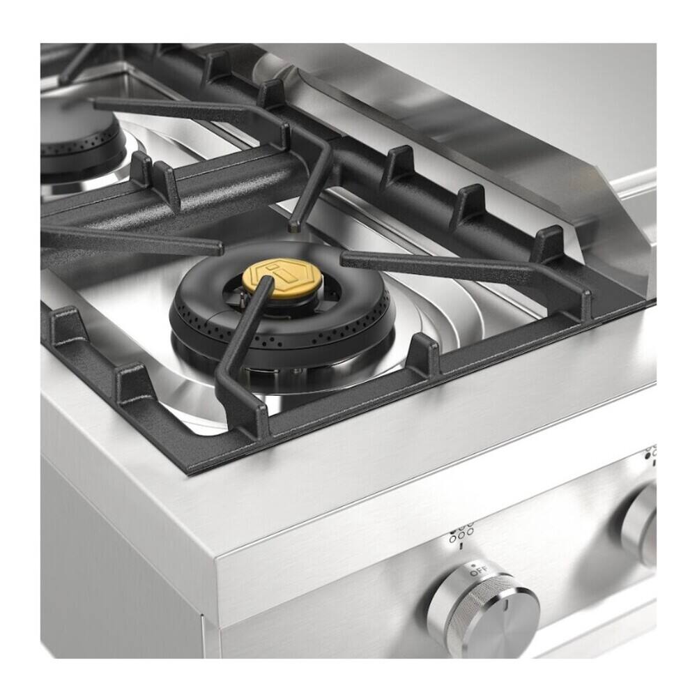 Alt View 6. ILVE - ILVE Professional Plus II Series 36 in. Gas Rangetop with 6 Sealed Burners + Griddle (Natural Gas, Satin Trim) - Stainless Steel.