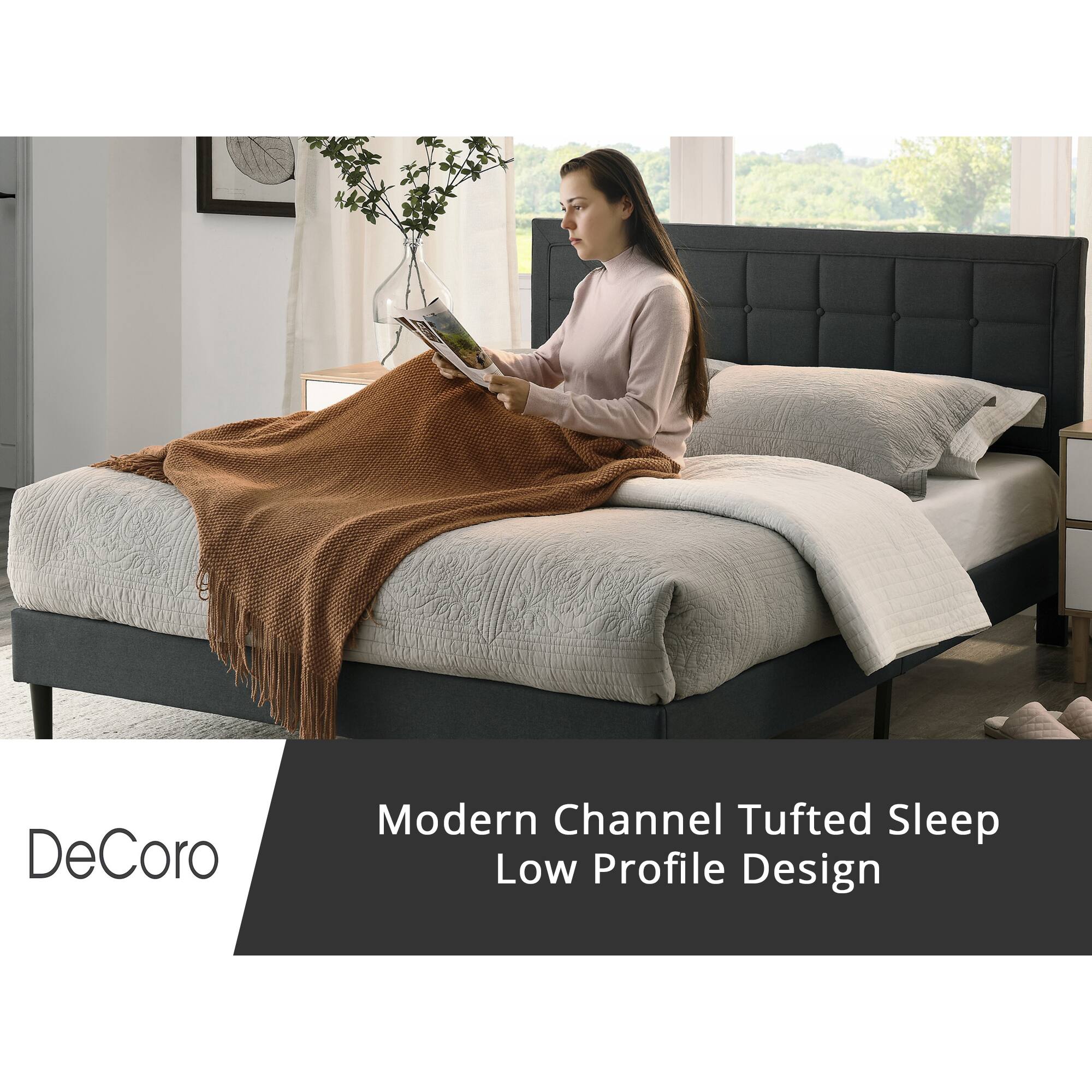 DeCoro  
Modern Channel Tufted Sleep  
Low Profile Design