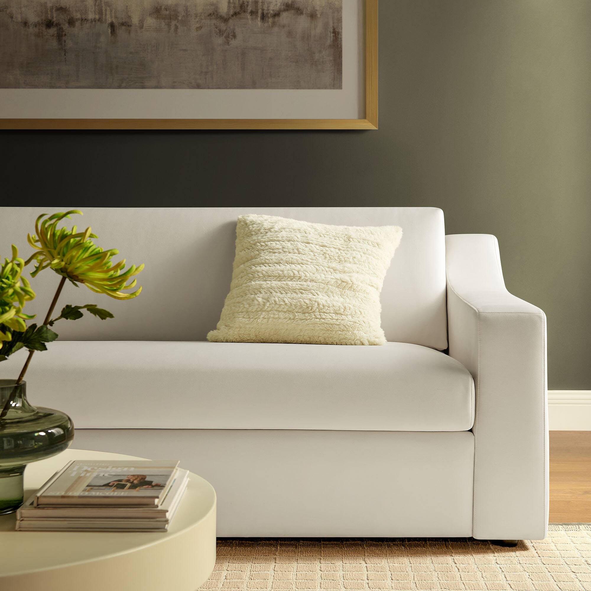 Alt View 5. Modway - Liora Performance Velvet Sofa by Modway - White.