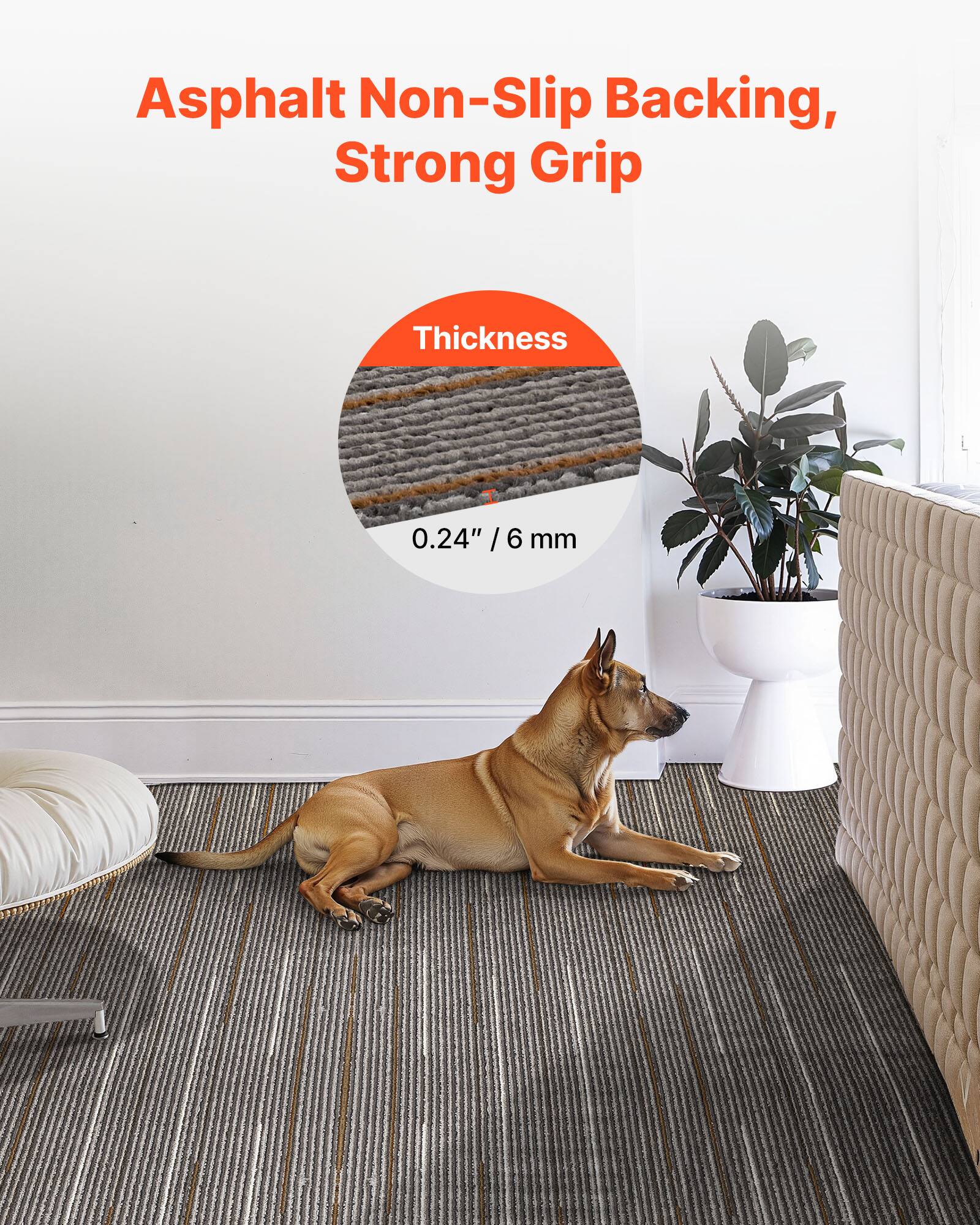Asphalt Non-Slip Backing, Strong Grip

Thickness
0.24" / 6 mm