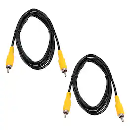 Unique Bargains - 2pcs 5ft RCA Audio Subwoofer Cable 1 RCA Male to Male Coaxial for Subwoofer Amplifier - Black