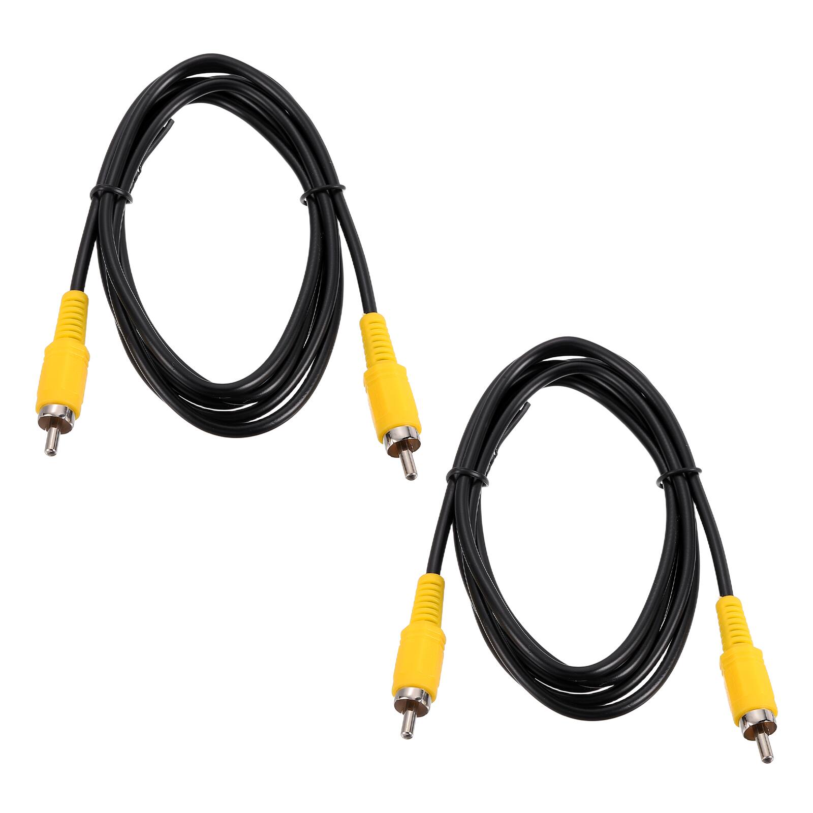 Front. Unique Bargains - 2pcs 5ft RCA Audio Subwoofer Cable 1 RCA Male to Male Coaxial for Subwoofer Amplifier - Black.