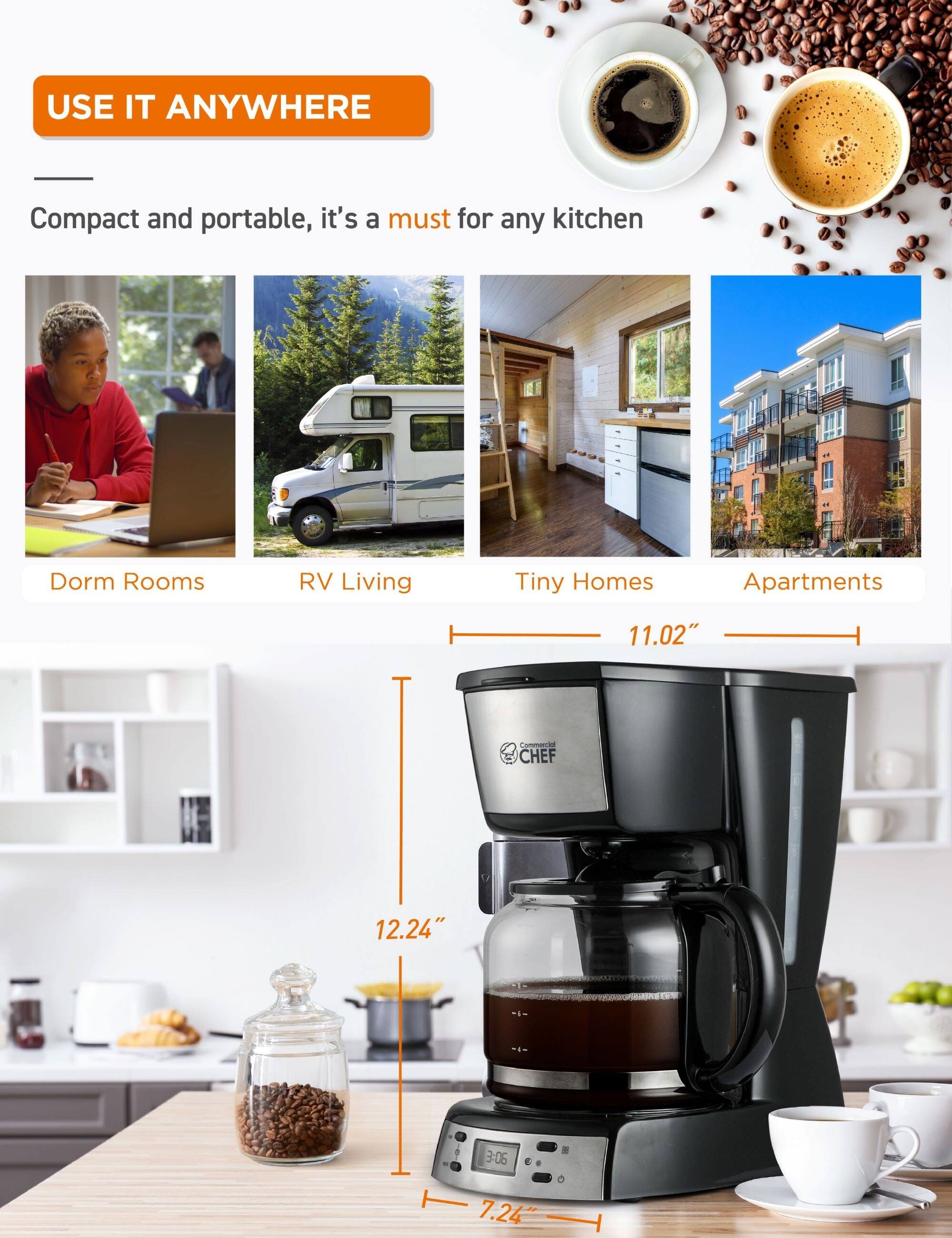 USE IT ANYWHERE
Compact and portable, it's a must for any kitchen
Dorm Rooms
RV Living
Tiny Homes
Apartments
11.02"
Commencal CHEF
12.24"
3:06
7.24"