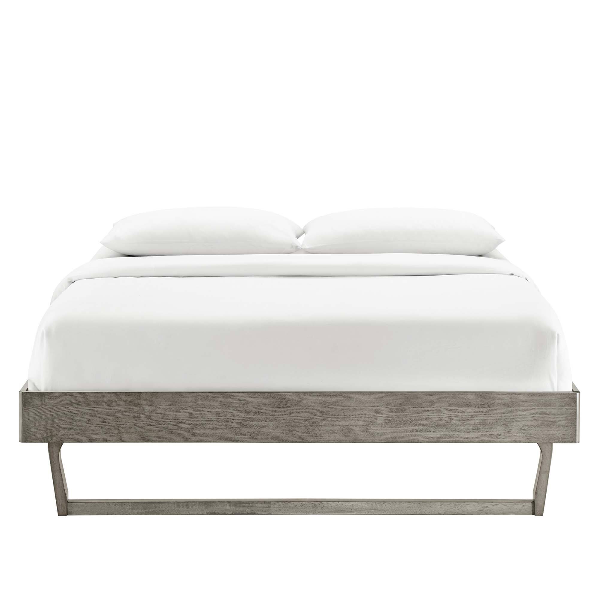 Alt View 1. Modway - Billie Wood Platform Bed Frame - Gray.