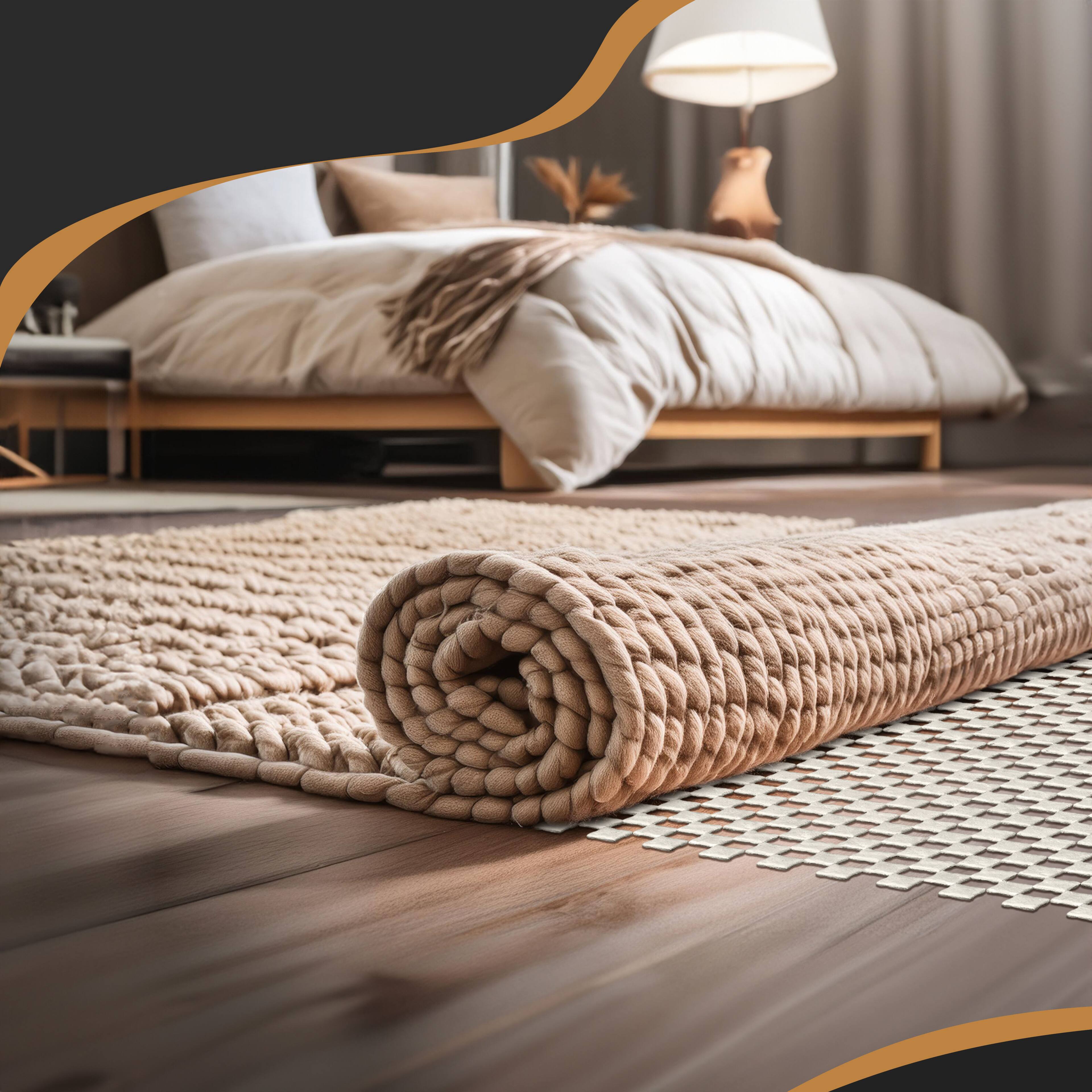 Alt View 5. Nevlers - 2 ft x 60 ft White Non-Slip Rug Pad Roll for Hard Surface Flooring - White.