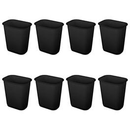 Sterilite - 3 Gallon Rectangular Wastebasket Small Home Trash Bin, 8 Pack - Black