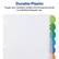 Durable Plastic
Tough, tear-resistant dividers are strong and sturdy to withstand frequent use.