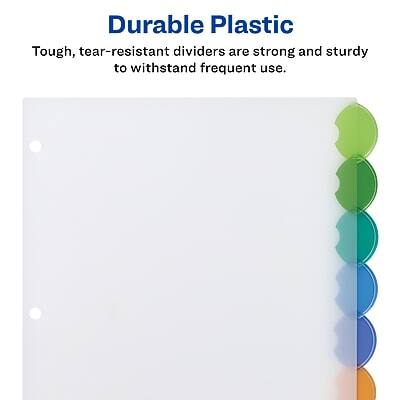 Durable Plastic  
Tough, tear-resistant dividers are strong and sturdy to withstand frequent use.
