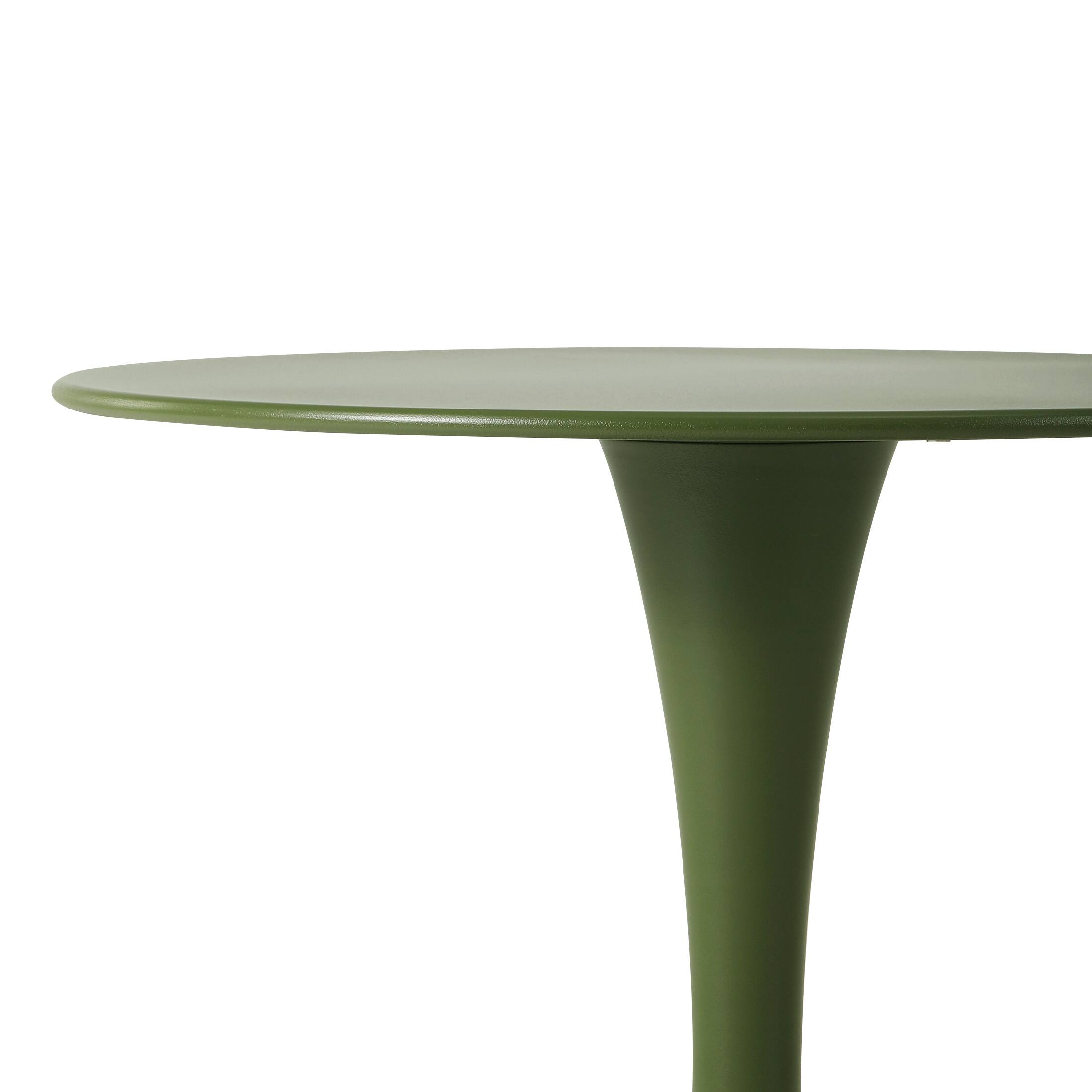 Alt View 3. WestinTrends - WestinTrends Playa 3-Piece Outdoor Metal Patio Dining Table Set With Stackable Modern Patio Side Chairs - Olive Green.
