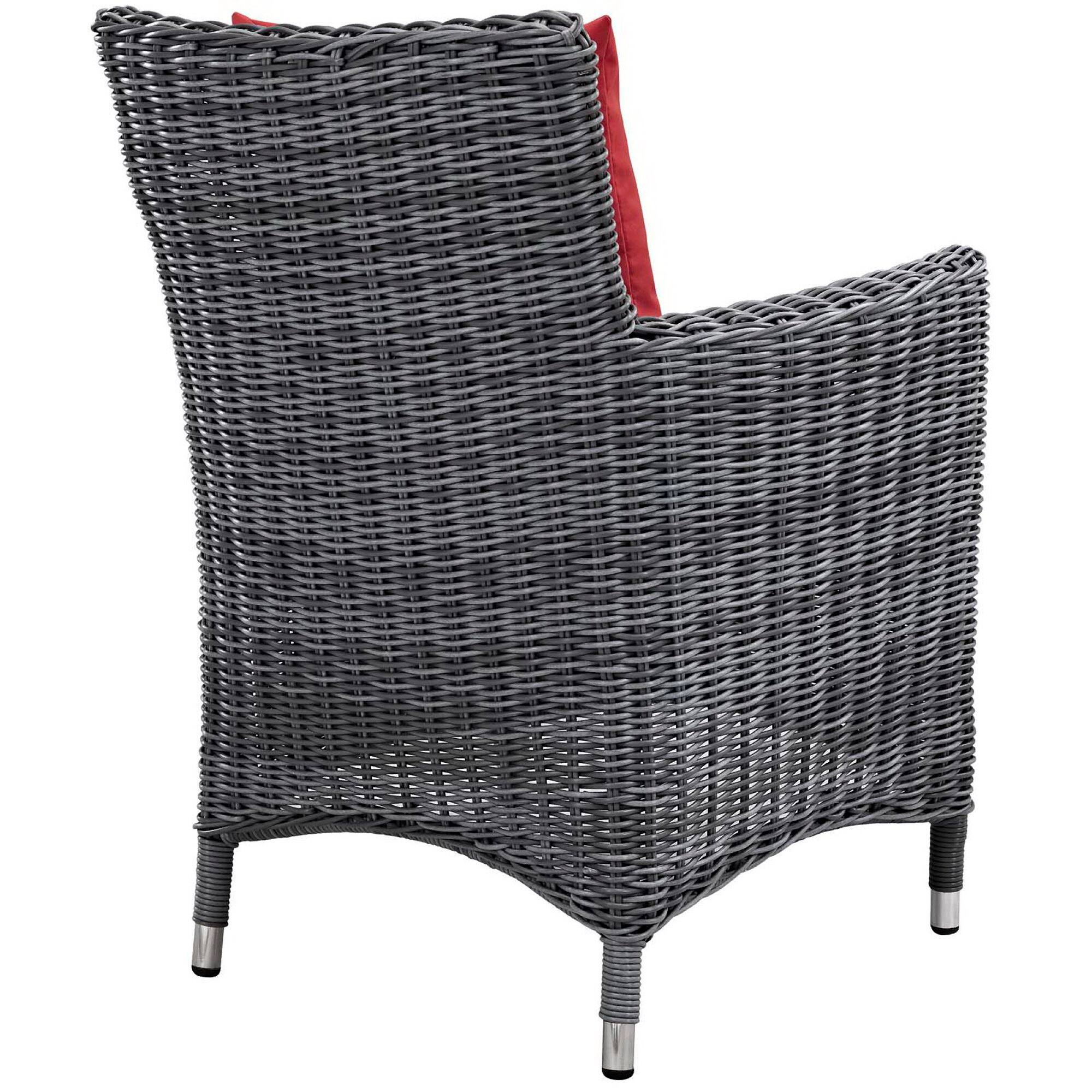 Left. Modway - Summon Dining Outdoor Patio Sunbrella® Armchair by Modway - Canvas Red.