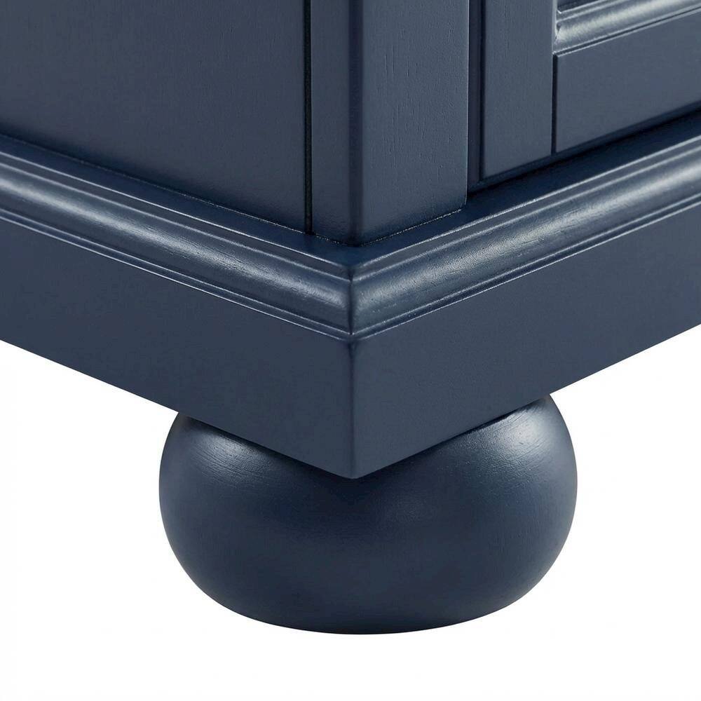 Alt View 2. FurniFact - Navy Kitchen Island with Anti-Tip Feature and Natural Accent Finish - Navy.