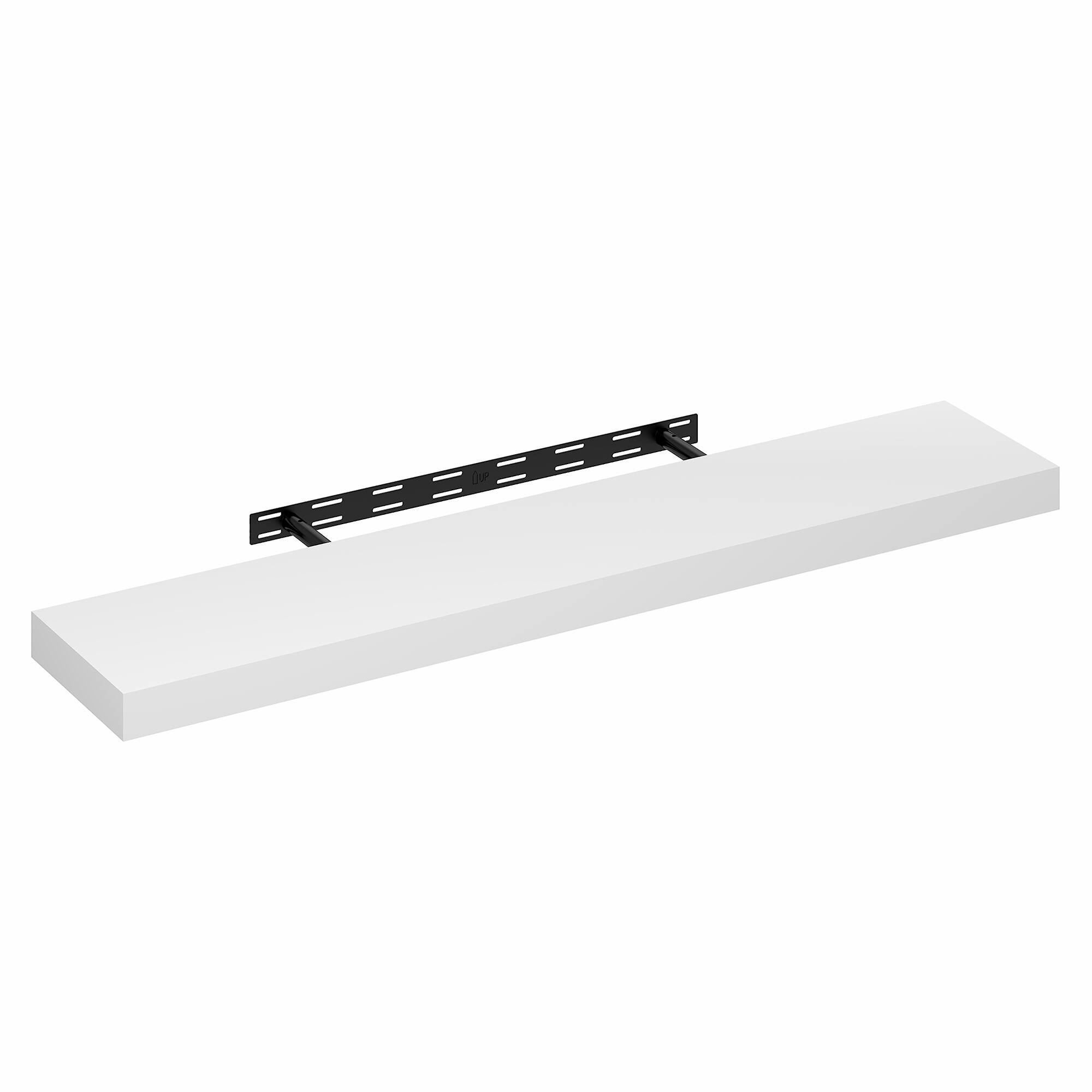 Alt View 3. Furinno - TANNA Floating Shelves for Wall, Thick Shelf 9 x 47 Wall Shelf, Wall Mounted Floating Shelf with Invisible Brackets - White.