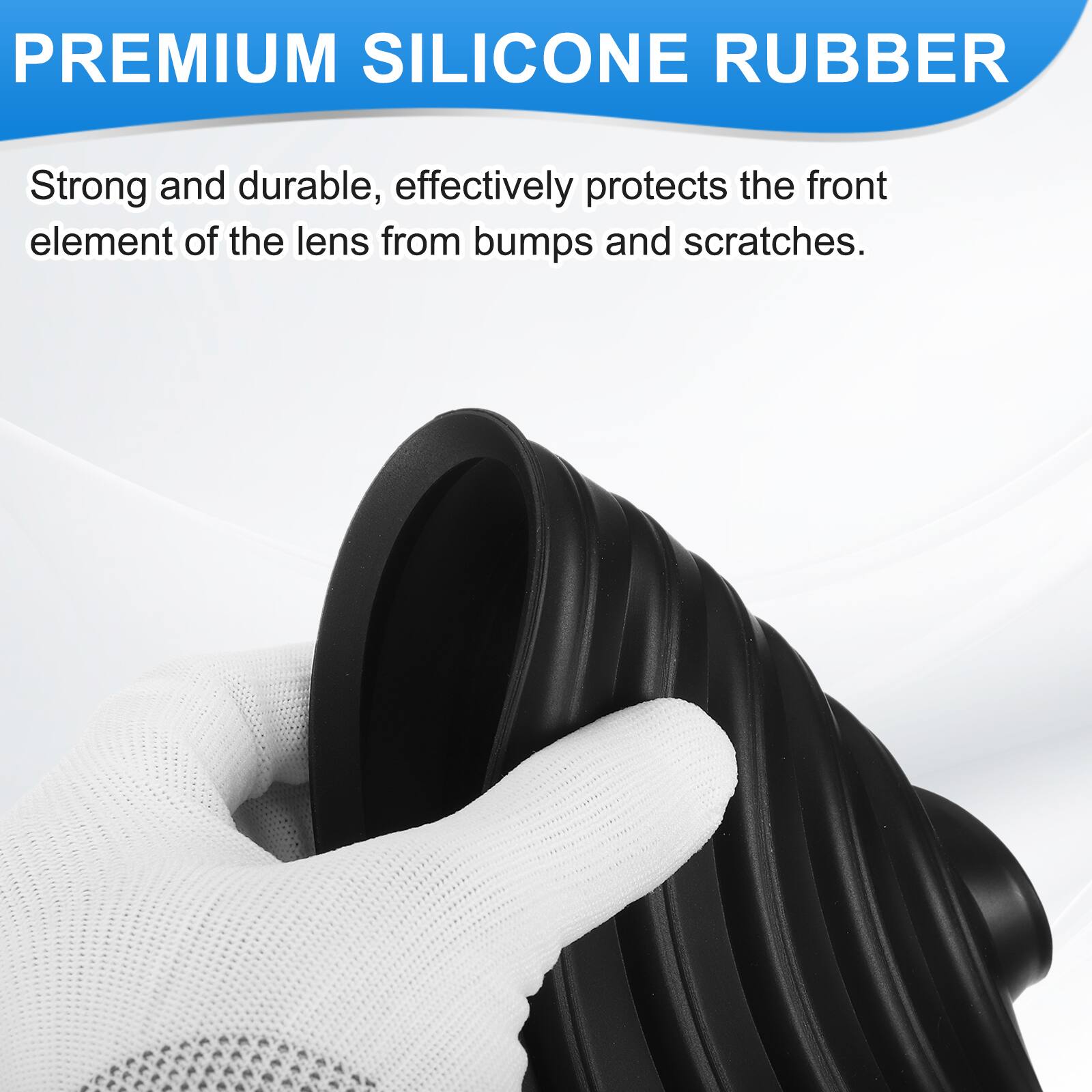 PREMIUM SILICONE RUBBER

Strong and durable, effectively protects the front element of the lens from bumps and scratches.