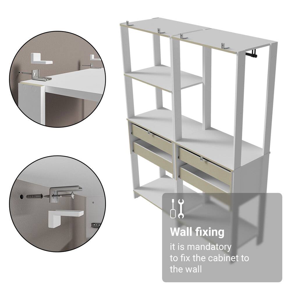 Wall fixing  
it is mandatory to fix the cabinet to the wall