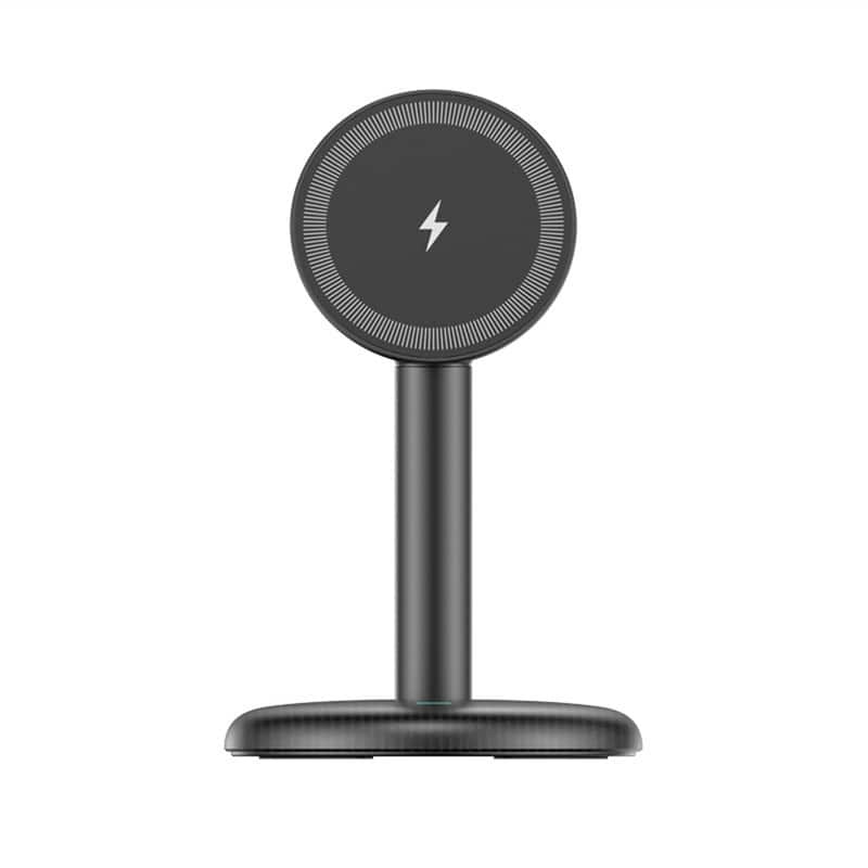 RISOKEYS - Power Adapter - Phone Magnetic Wireless Charger, Desktop MagSafe Fast-Charge, 15W Wireless Charging Stand for Apple` - Black