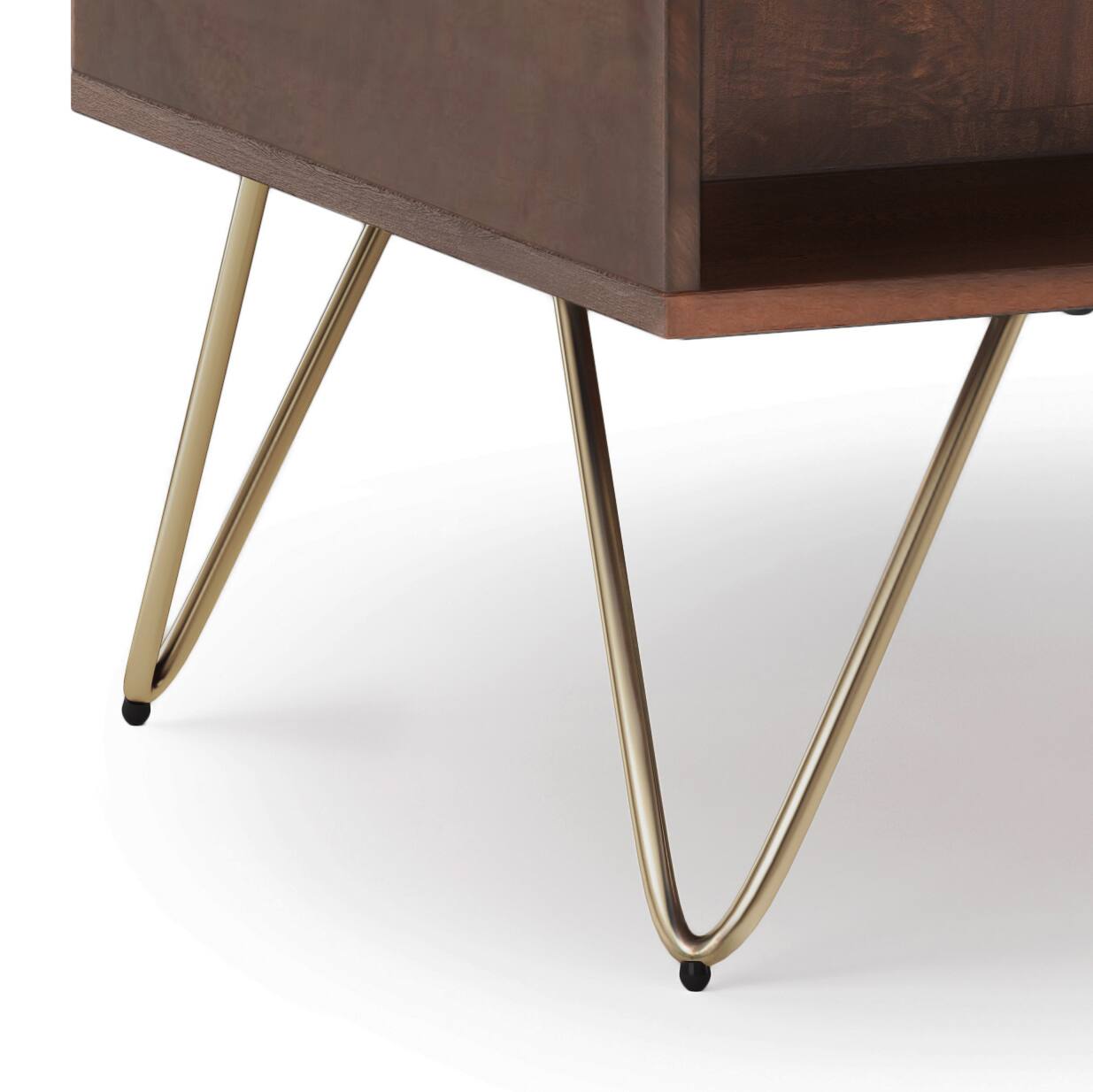 Alt View 15. Simpli Home - Hunter Small Lift Top Coffee Table - Umber Brown and Gold.