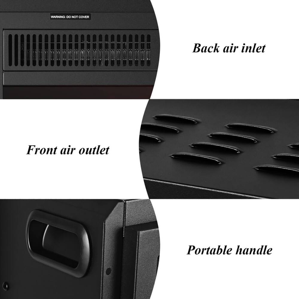 - WARNING: DO NOT COVER
- Back air inlet
- Front air outlet
- Portable handle