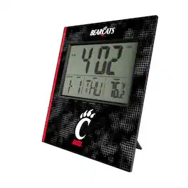 Keyscaper - Cincinnati Bearcats Cross Hatch Digital Desk Clock - Multicolor