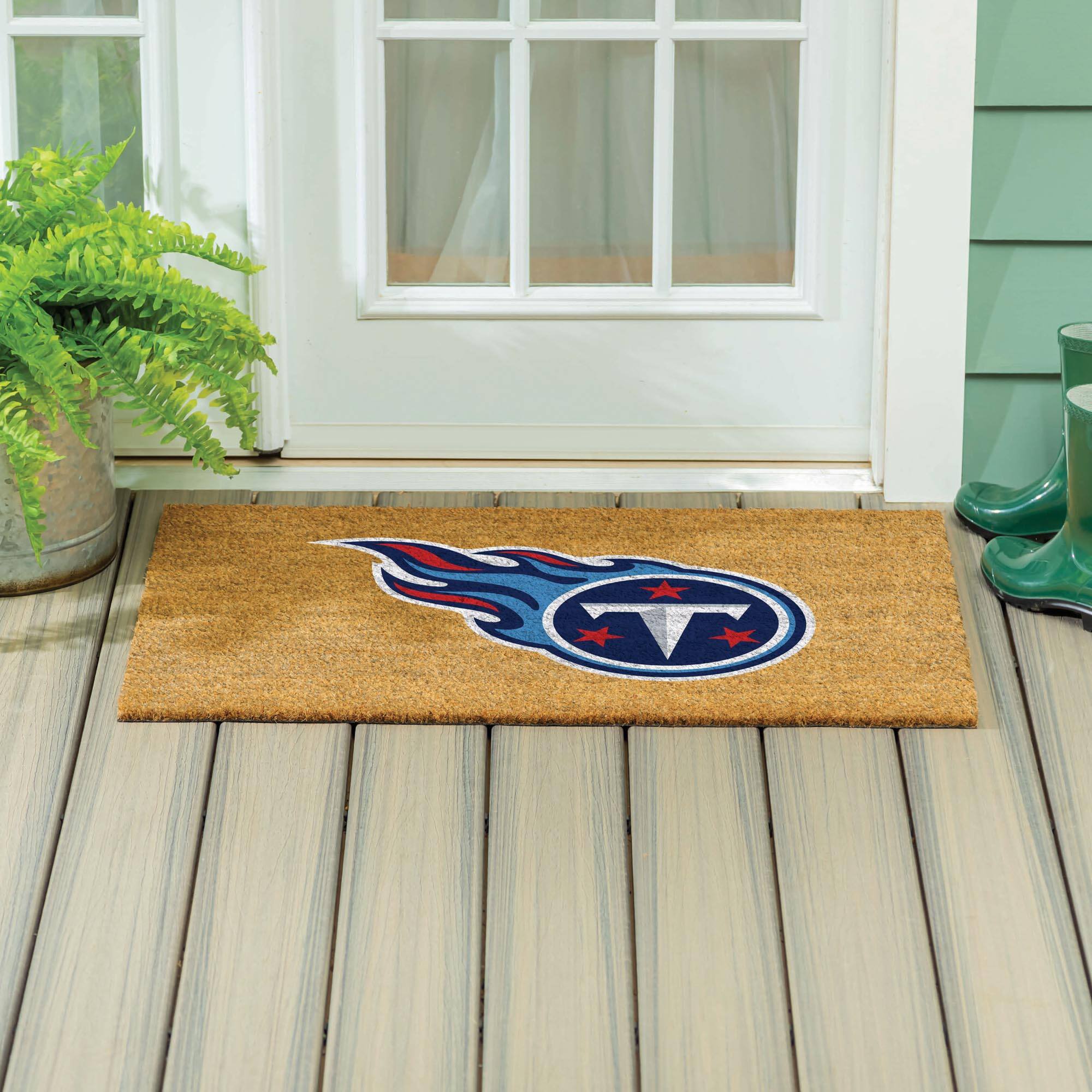 Alt View 3. Evergreen Enterprises - Tennessee Titans 24" x 36" Outdoor Team Logo Coir Mat - Brown.
