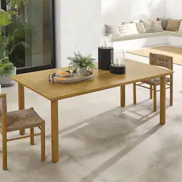 Parkland 76" Outdoor Patio Aluminum Dining Table by Modway - Natural