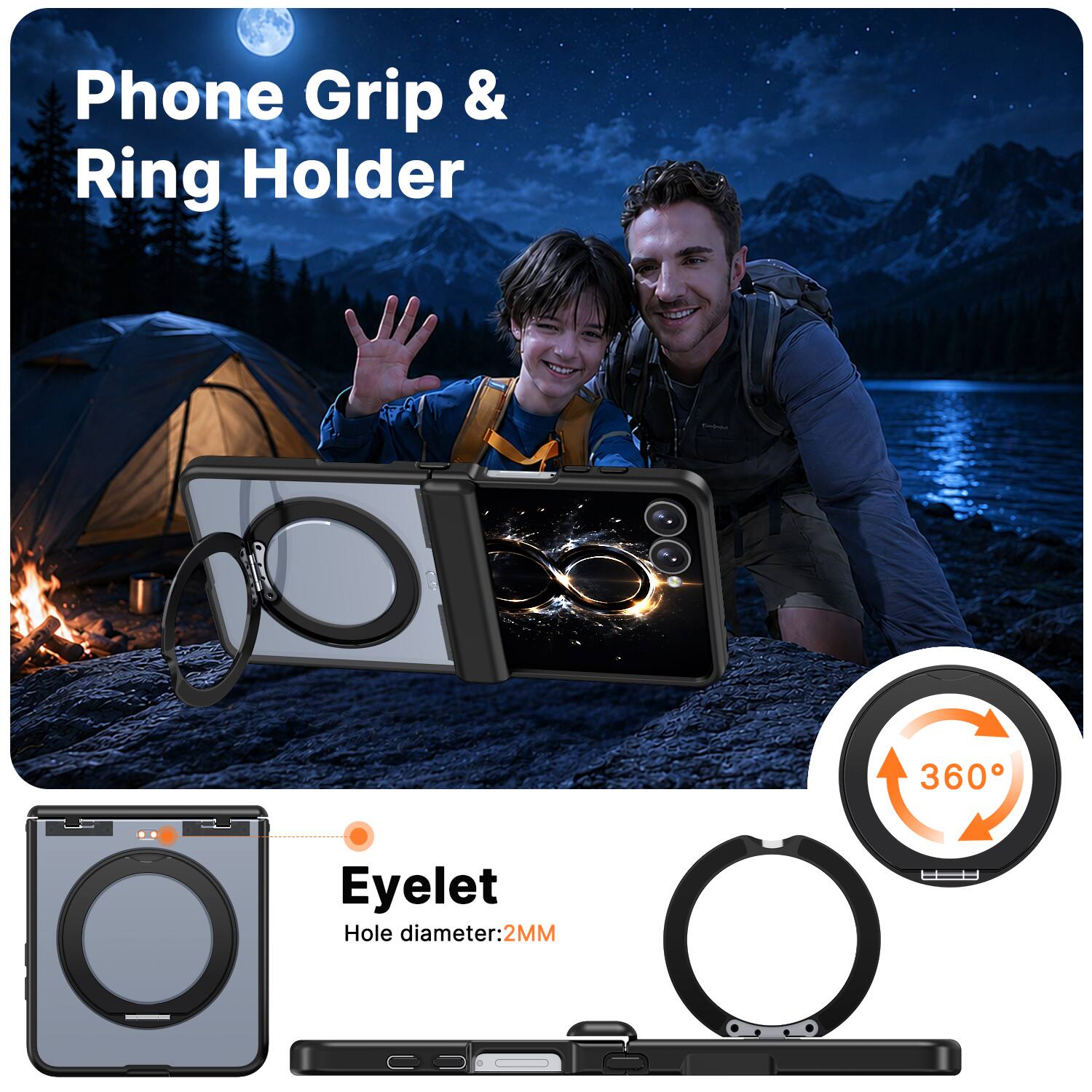 Phone Grip & Ring Holder

360°

Eyelet Hole diameter: 2MM