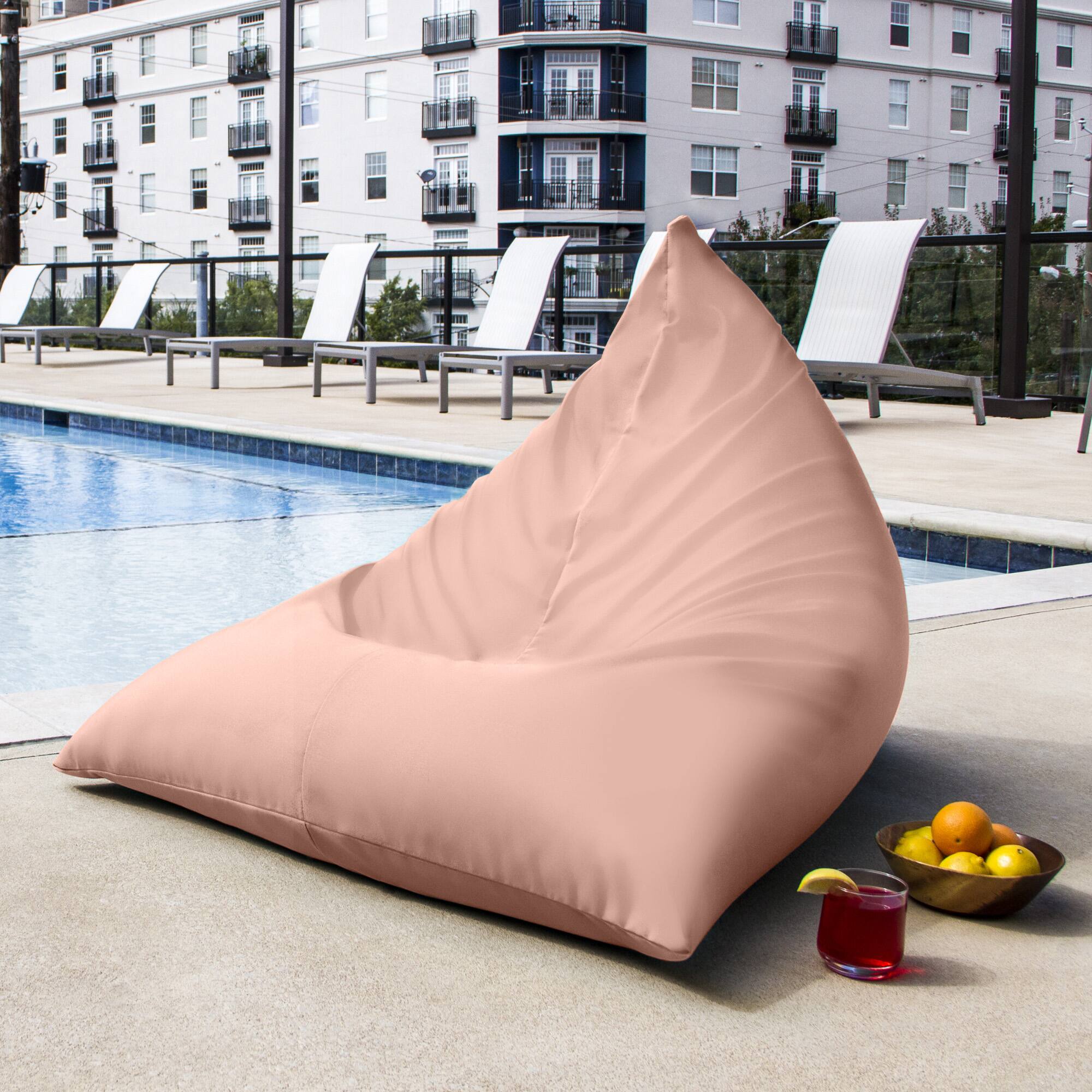 Alt View 1. Jaxx - Jaxx Twist Outdoor Bean Bag Chair, Petal - Sunbrella Petal.