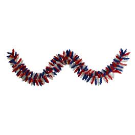 BreeBe - 9 Ft. Patriotic Garland with 50 LED Lights - Multi