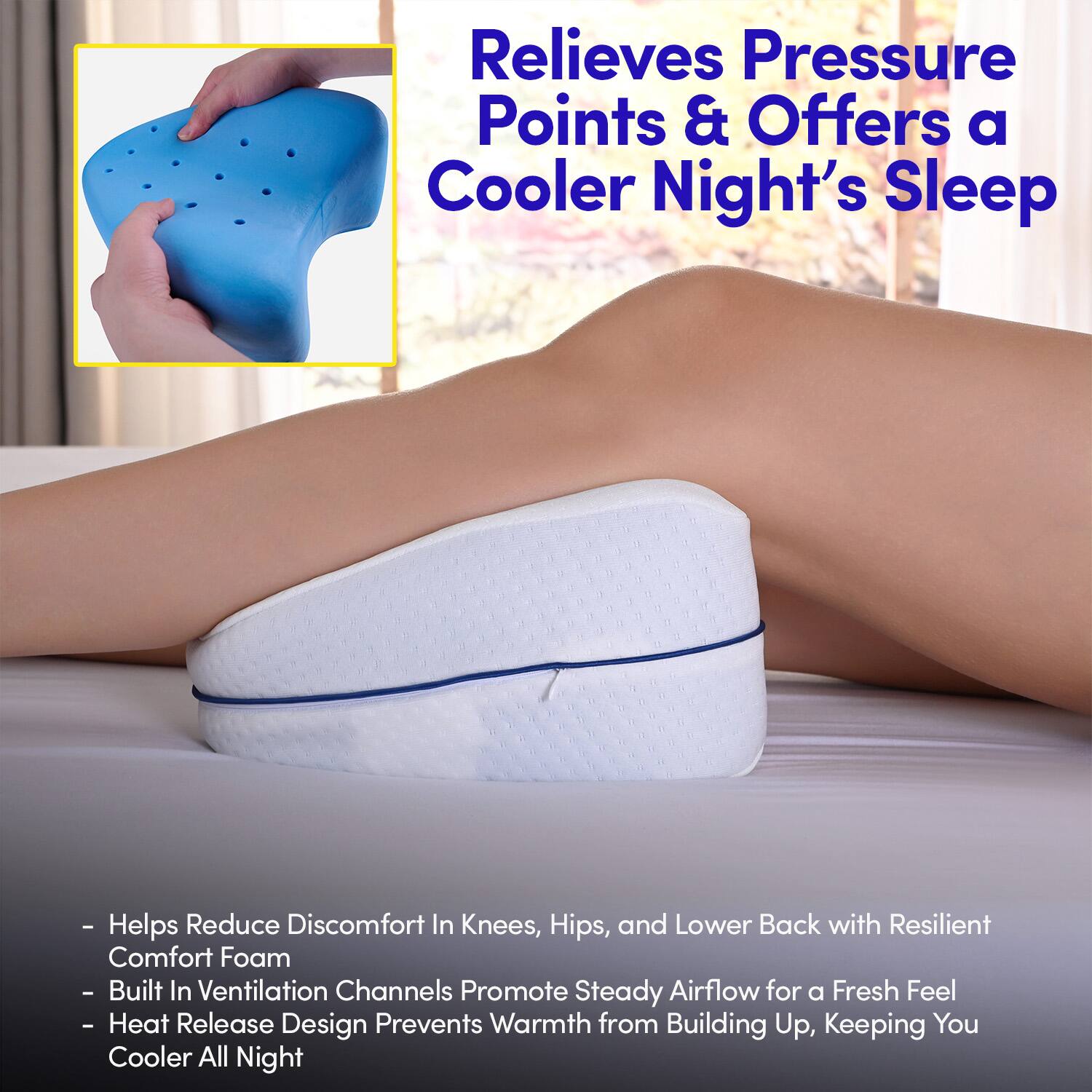 Relieves Pressure Points & Offers a Cooler Night's Sleep

- Helps Reduce Discomfort In Knees, Hips, and Lower Back with Resilient Comfort Foam
- Built In Ventilation Channels Promote Steady Airflow for a Fresh Feel
- Heat Release Design Prevents Warmth from Building Up, Keeping You Cooler All Night