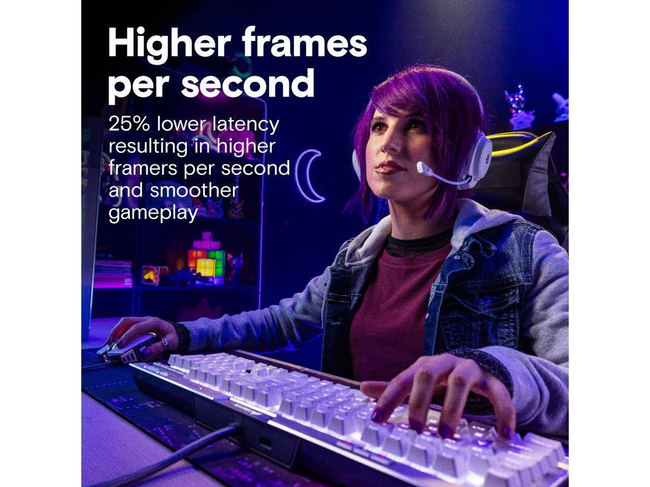 Higher frames per second  
25% lower latency resulting in higher frames per second and smoother gameplay