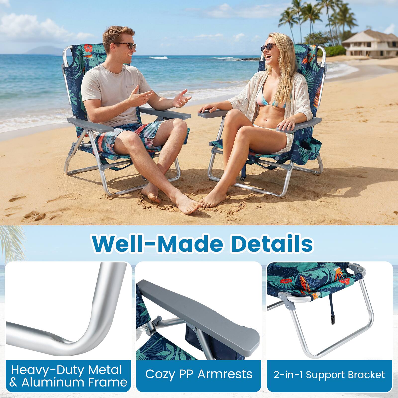 Well-Made Details

Heavy-Duty Metal & Aluminum Frame

Cozy PP Armrests

2-in-1 Support Bracket
