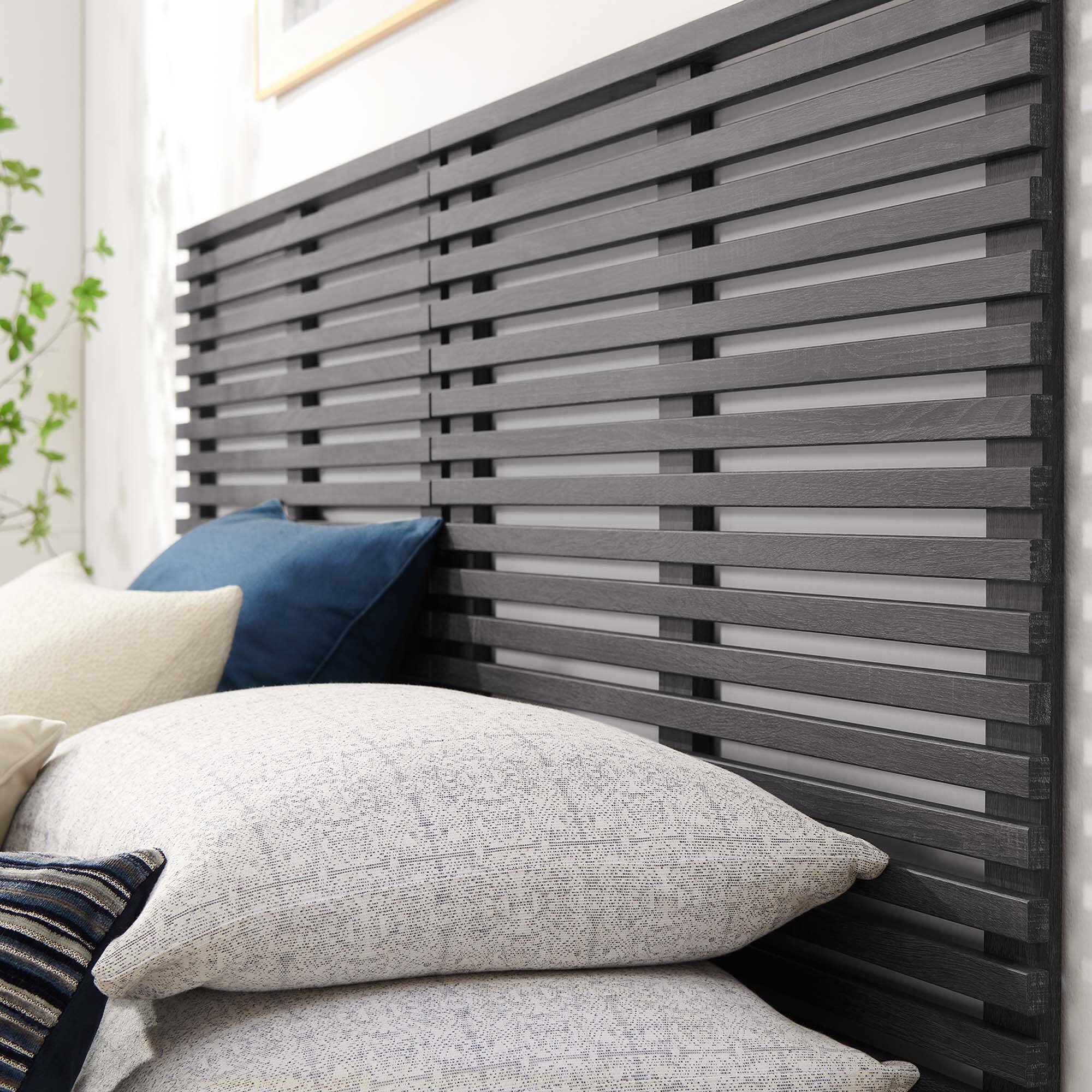 Alt View 3. Modway - Render Wall Mount King Headboard by Modway - Charcoal.